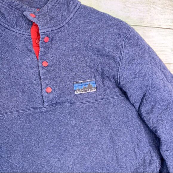 Patagonia Men's Blue Diamond Quilted Snap Front Pullover 40th Anniversary Small - Picture 5 of 7